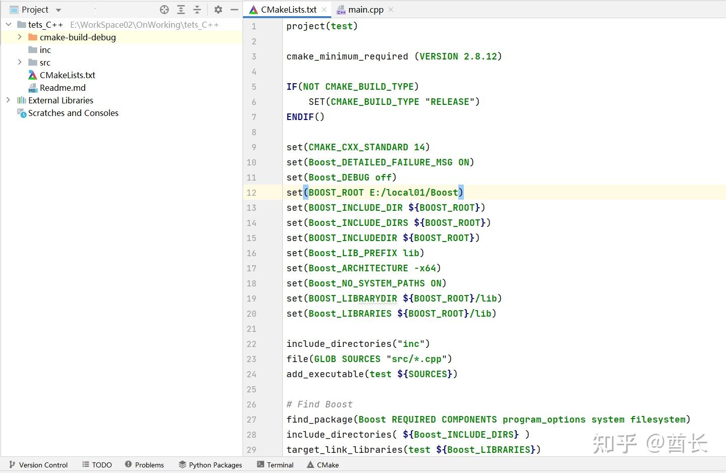 Windwos clion c boost 