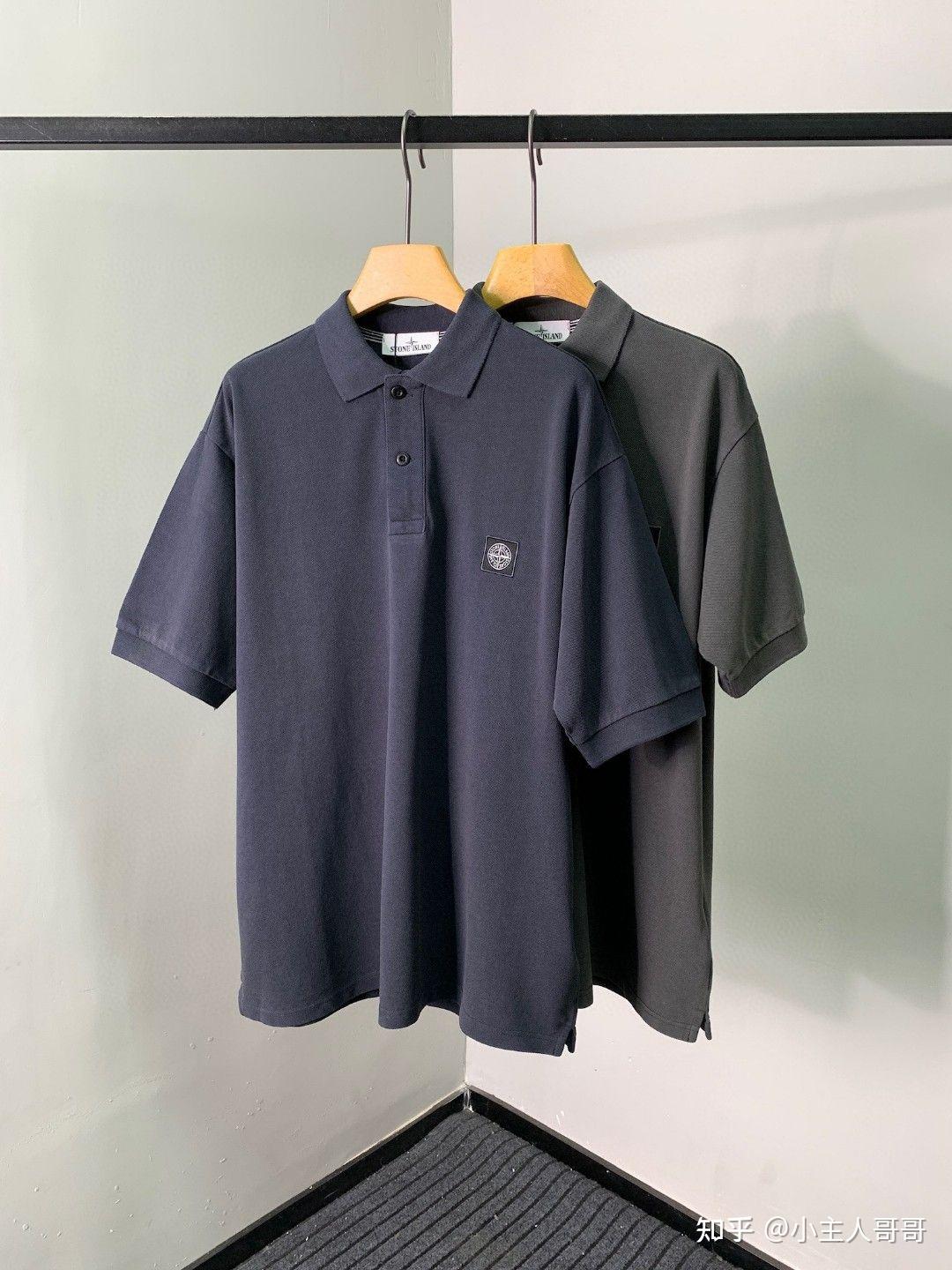 石头岛做旧短袖polo衫