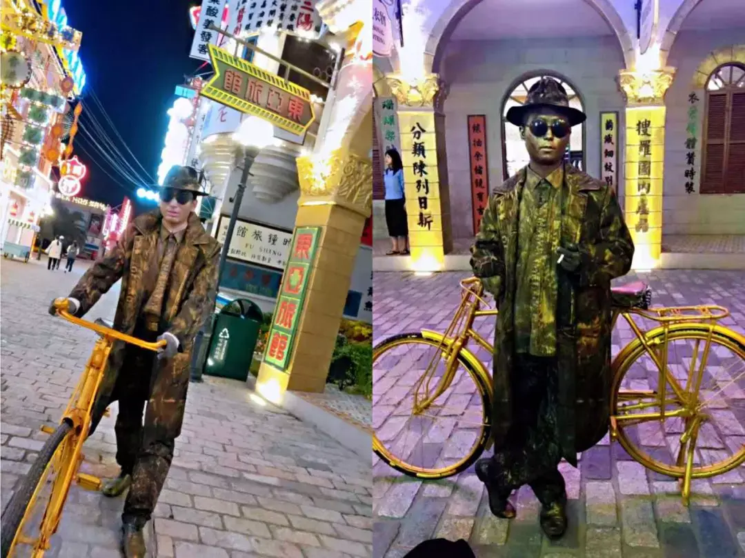 老北京铜人，活雕塑，行为艺术_老北京铜人和小丑-站酷ZCOOL