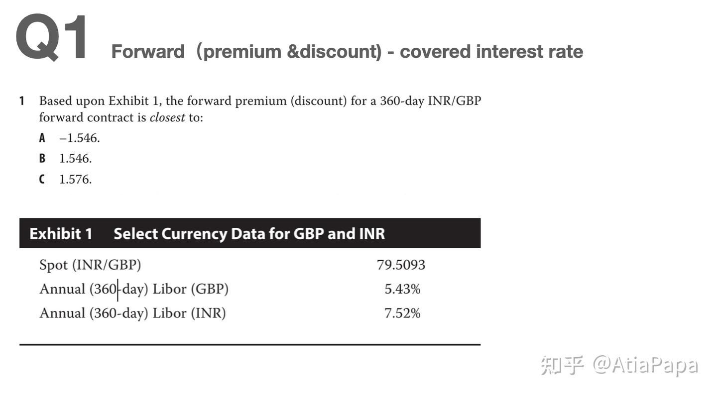 CFA 2 级外汇汇率利率平价IRP - 知乎