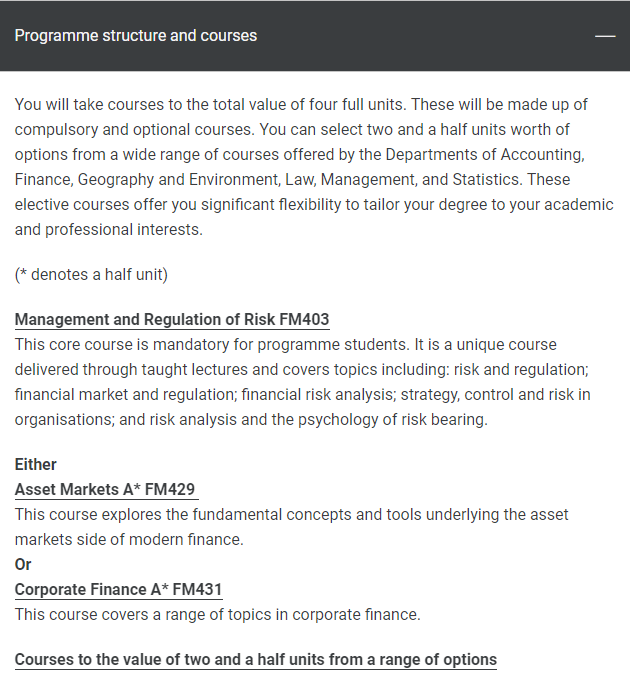 Financial Course Lse LSE金融系中国申请占比最多的专业:LSE风险与金融学硕士MSc Risk and Finance - 知乎