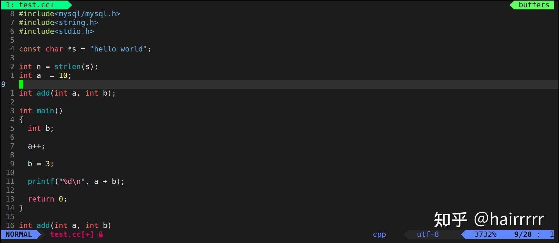  vim c 