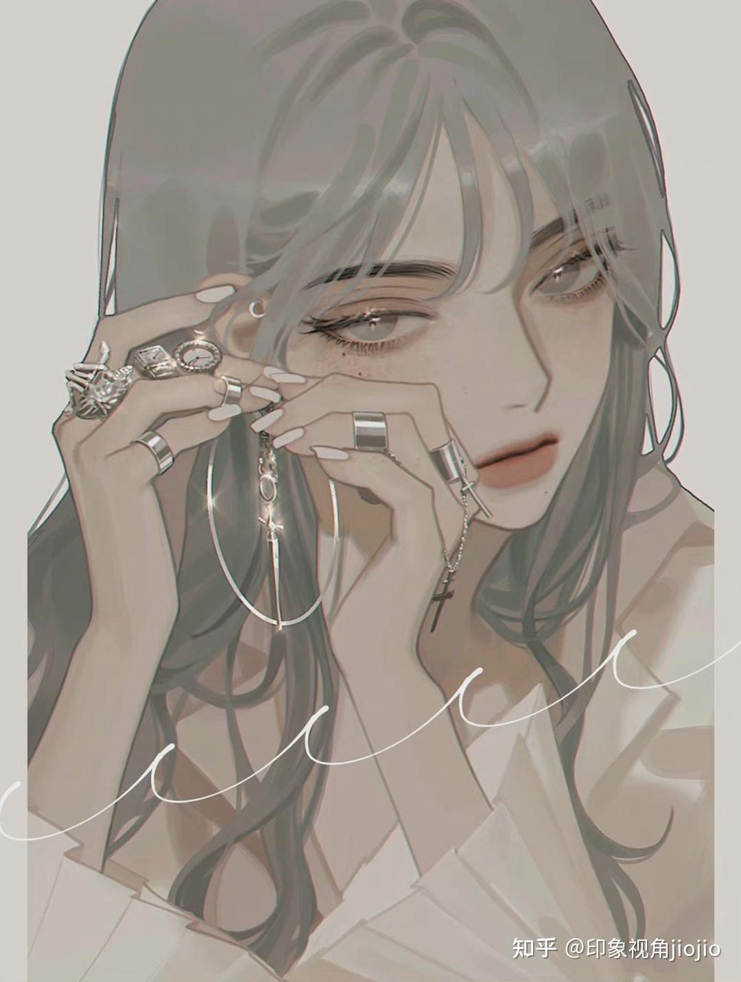 好a好飒的小姐姐插画散发着一种让人心潮澎湃的清冷美韩国画师dkfhd