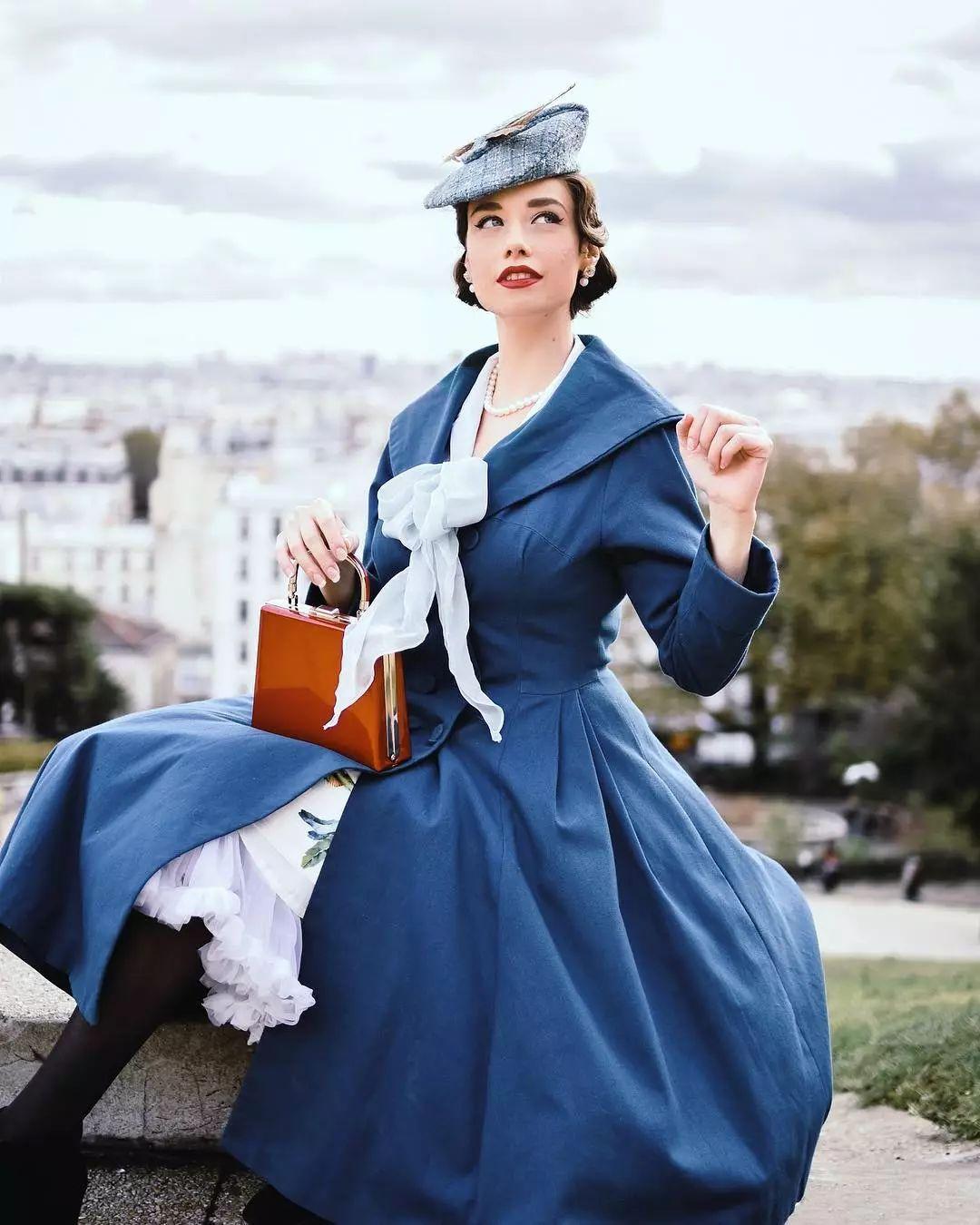 现实版麦瑟尔夫人这个法国小姐姐复古穿搭美成画优雅永不过时