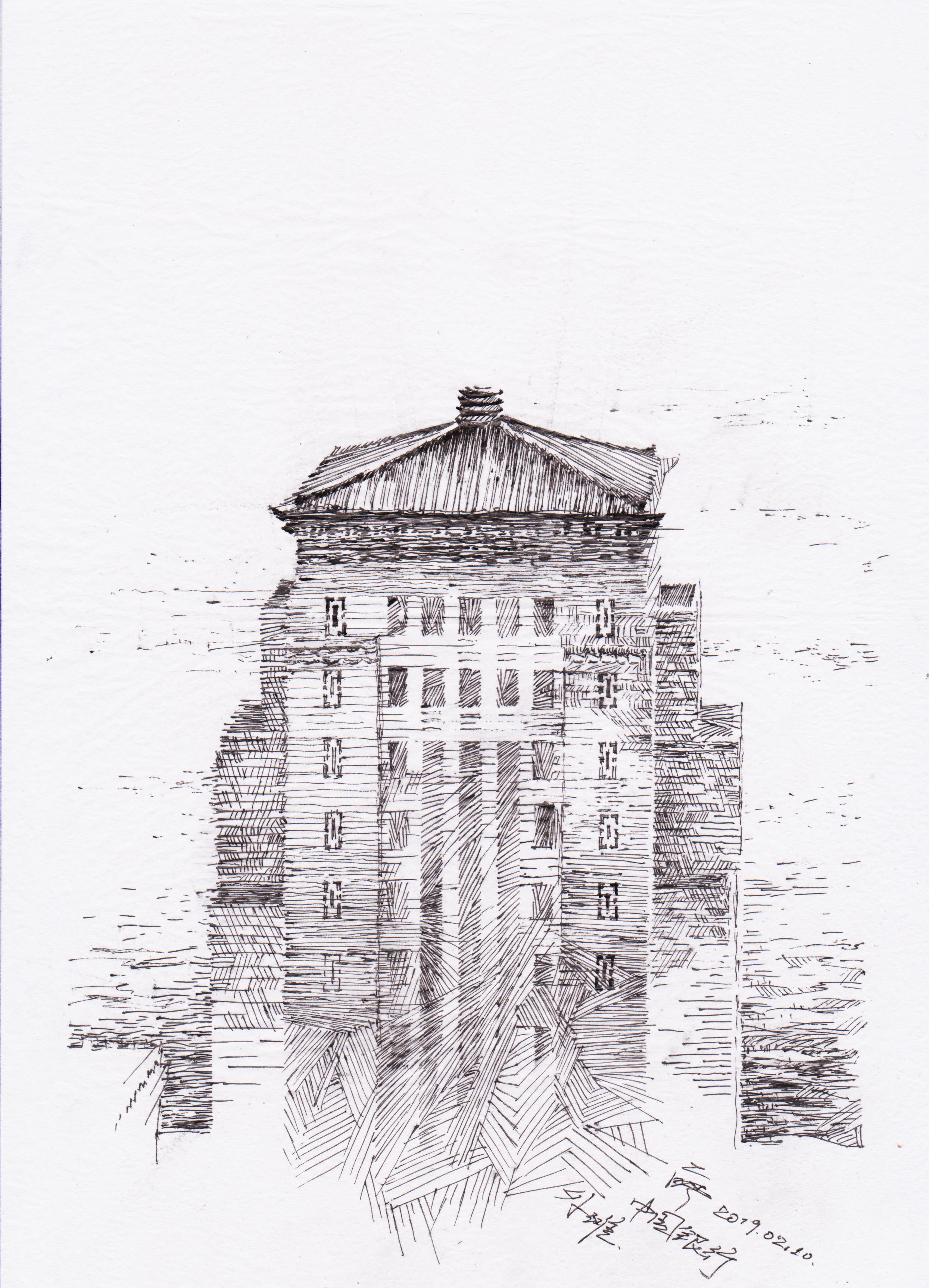 画钢笔画的人啊,比                    扫码关注本人微信公众号"方