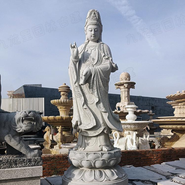 寺庙石雕观音佛像厂家定制观音菩萨雕像图片大型石雕佛像设计