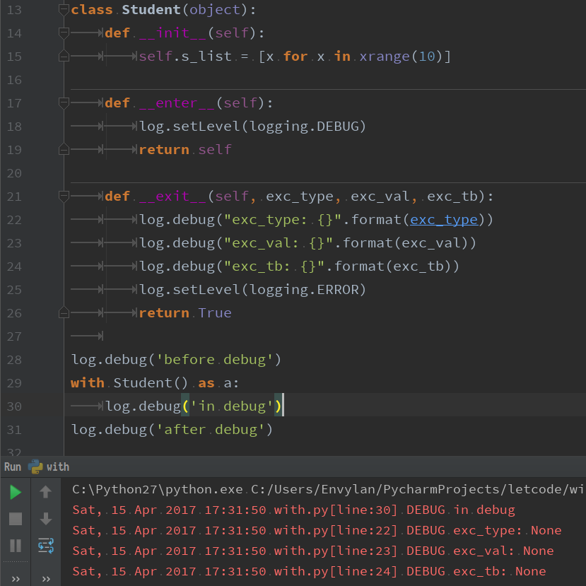 Python with 