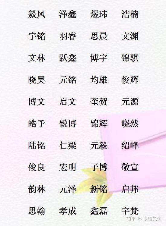 洋气大方的男孩子名字