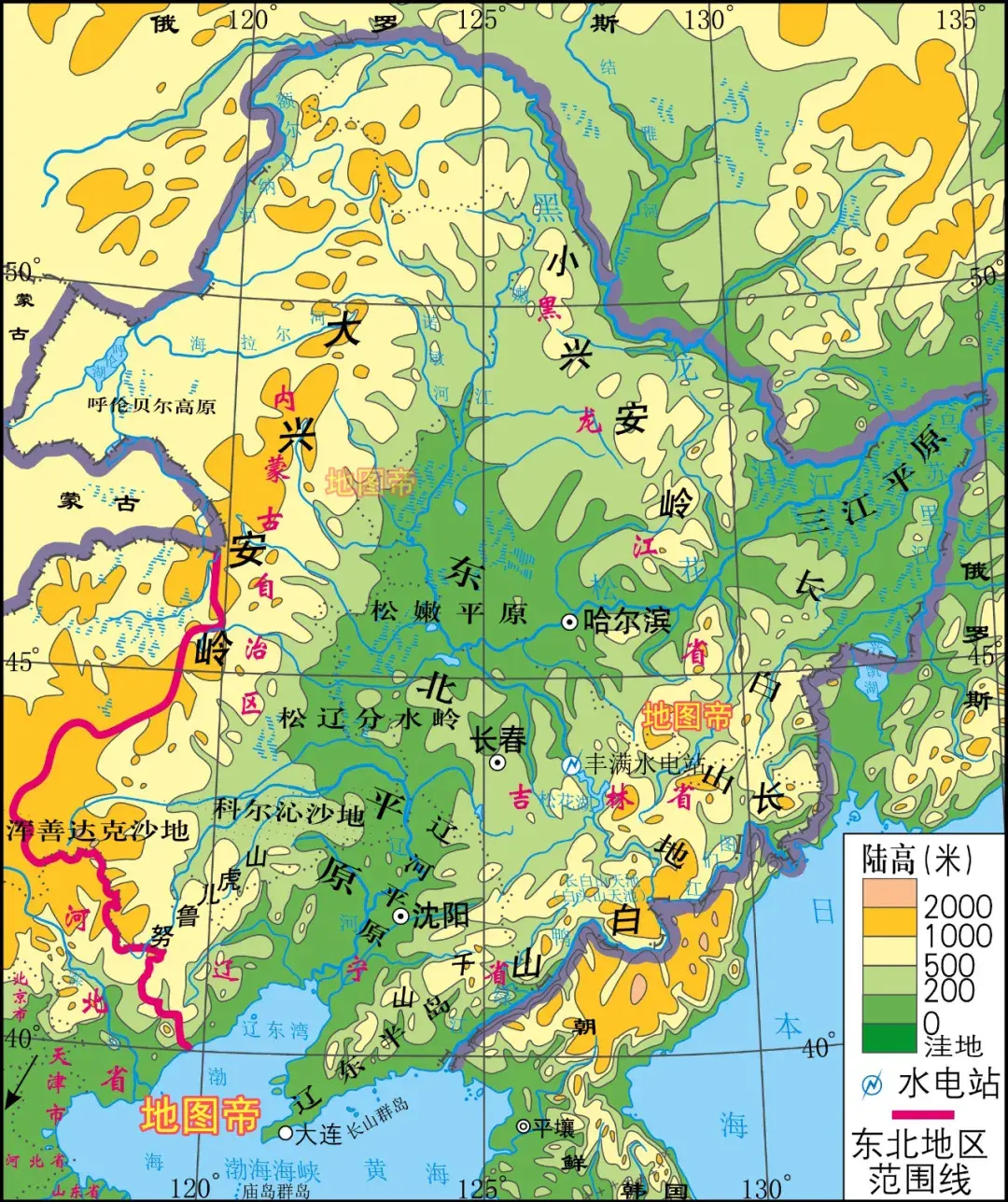 亚洲平原地形图图片