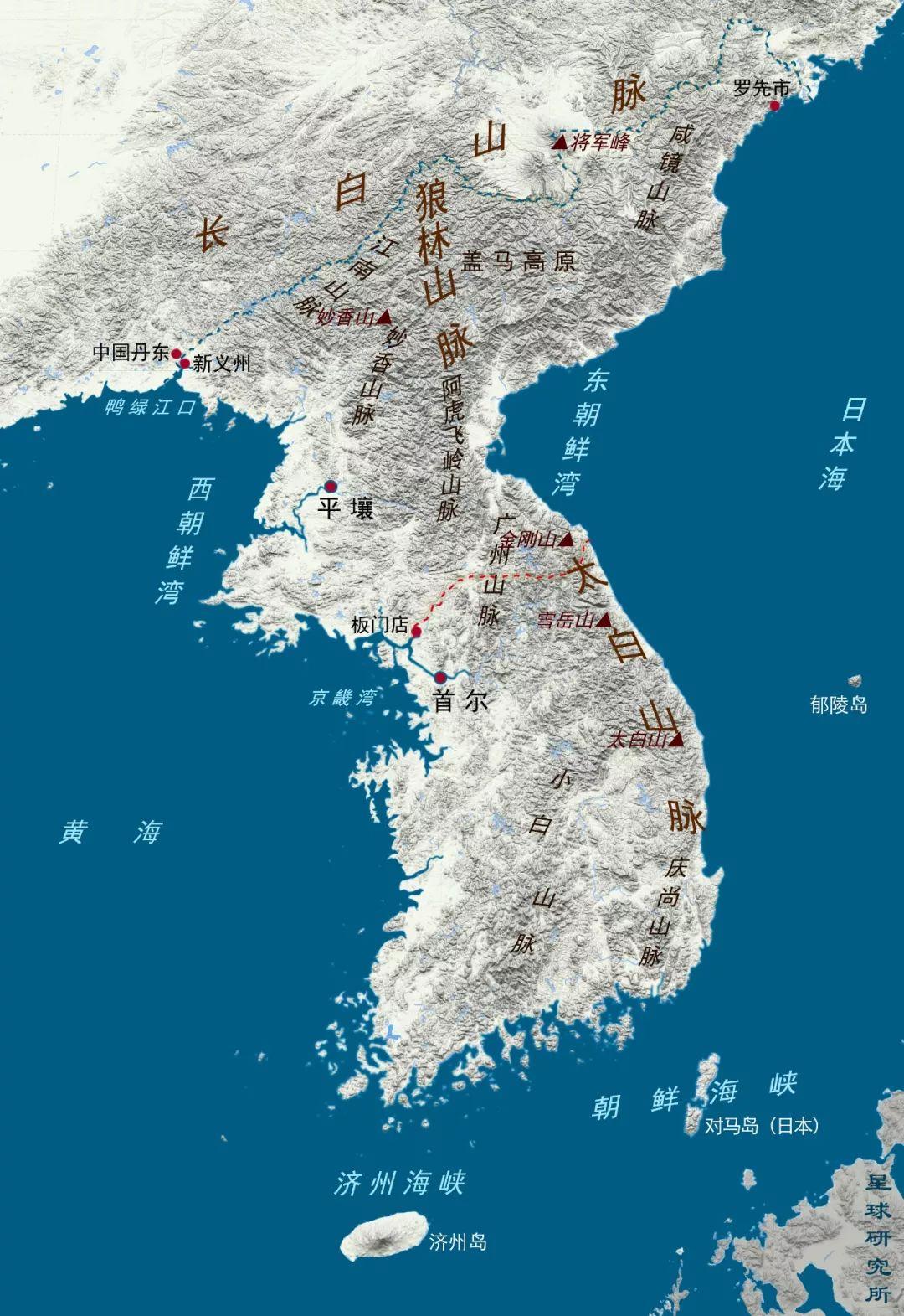 朝鲜位置图片