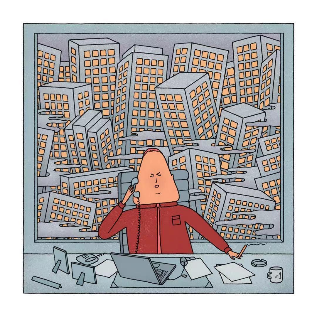 插画家pedrogomes用不露声色的幽默描绘了尴尬和世俗
