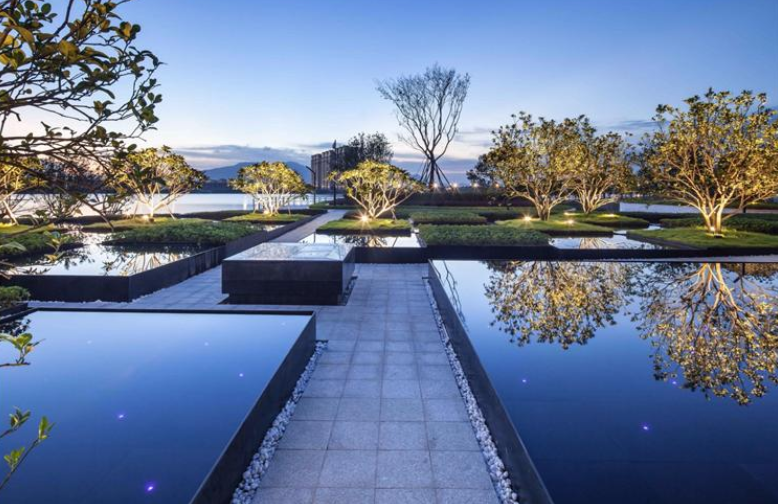 现代公园设计信息化条线分割铺装高差材质极简科技景观