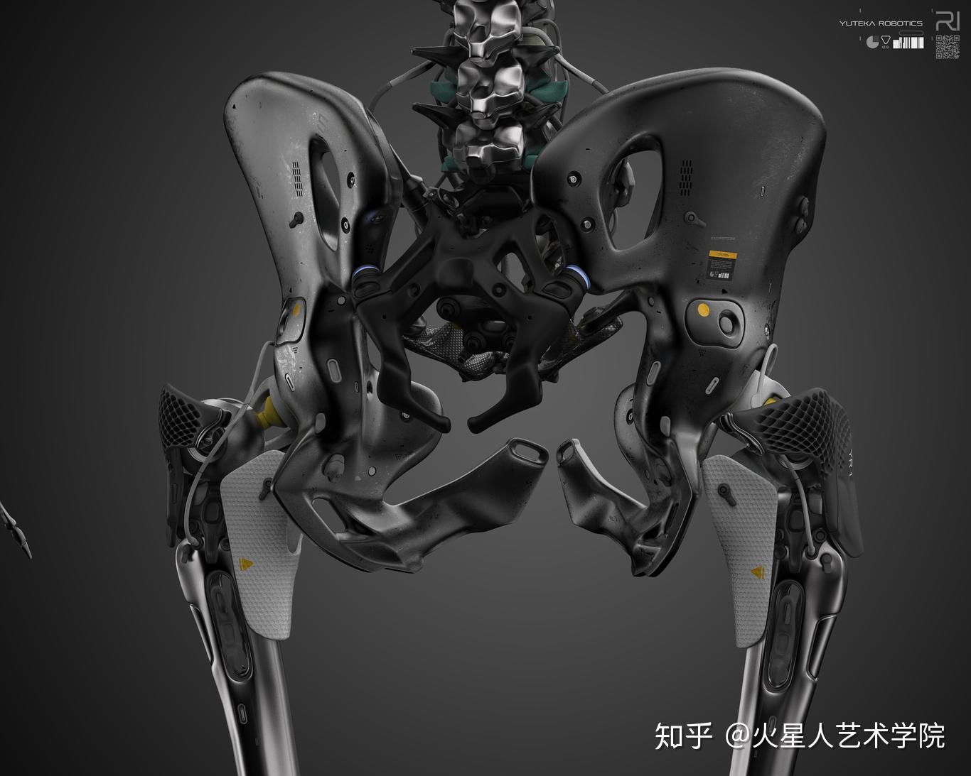 3d酷炫3d建模设计作品机械骷髅