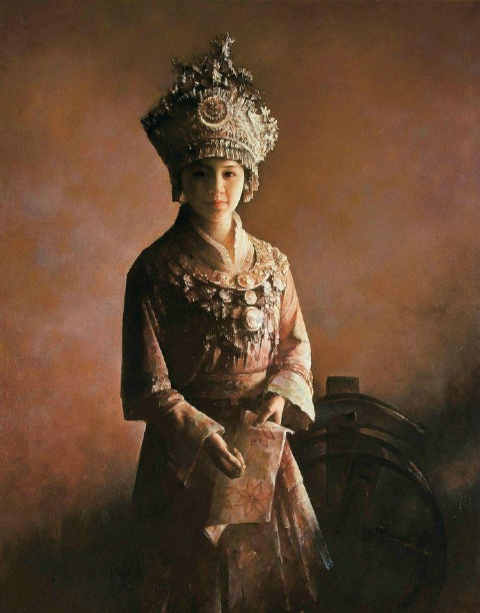 笔法细腻生动传神田小平女性人物油画绘画欣赏