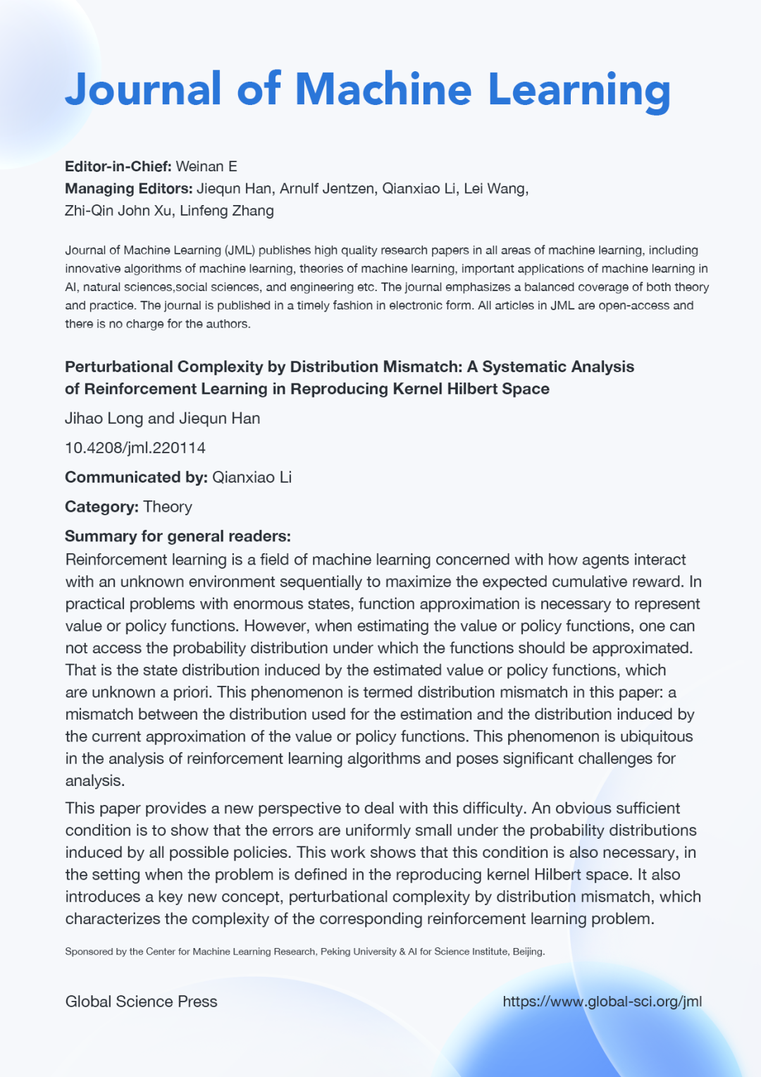 《Journal of Machine Learning》第一期文章上线 - 知乎