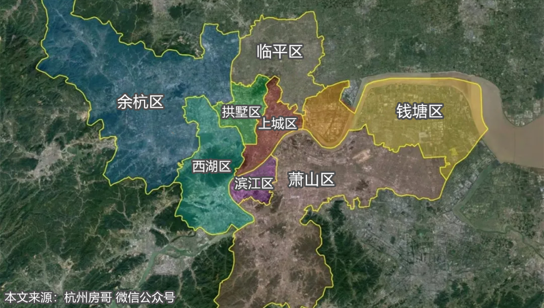 杭州区域划分主城图片