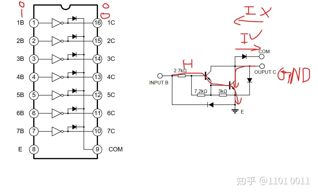 uln2003反相器引脚图图片