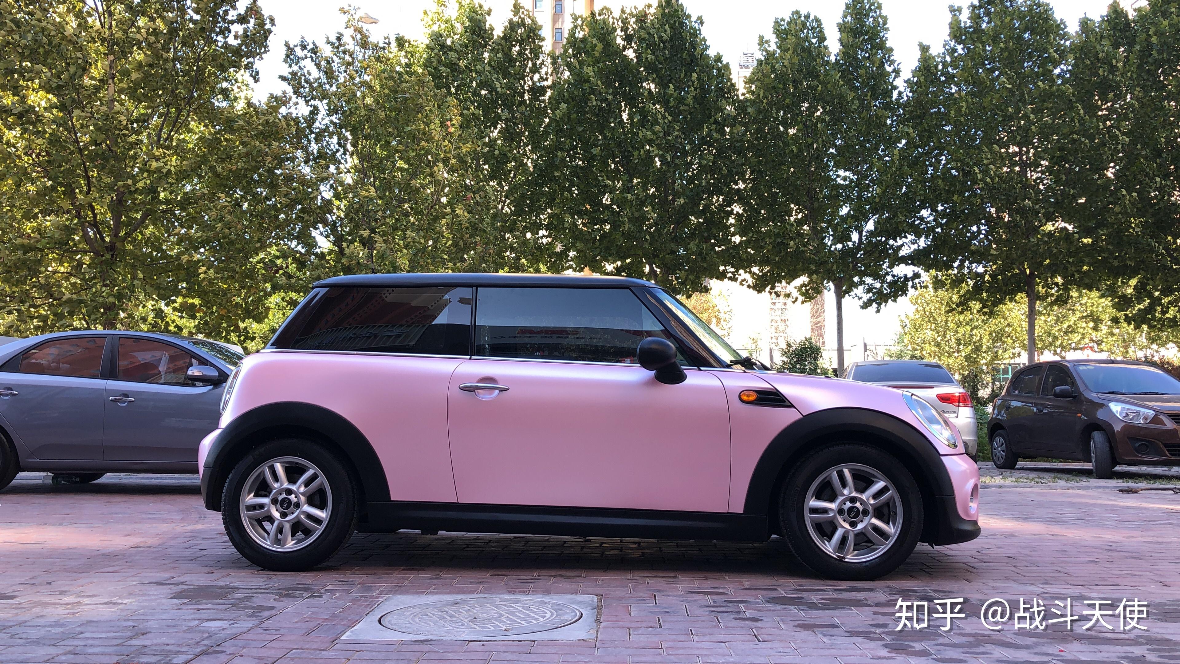 烟台宝马mini车身改色樱花粉