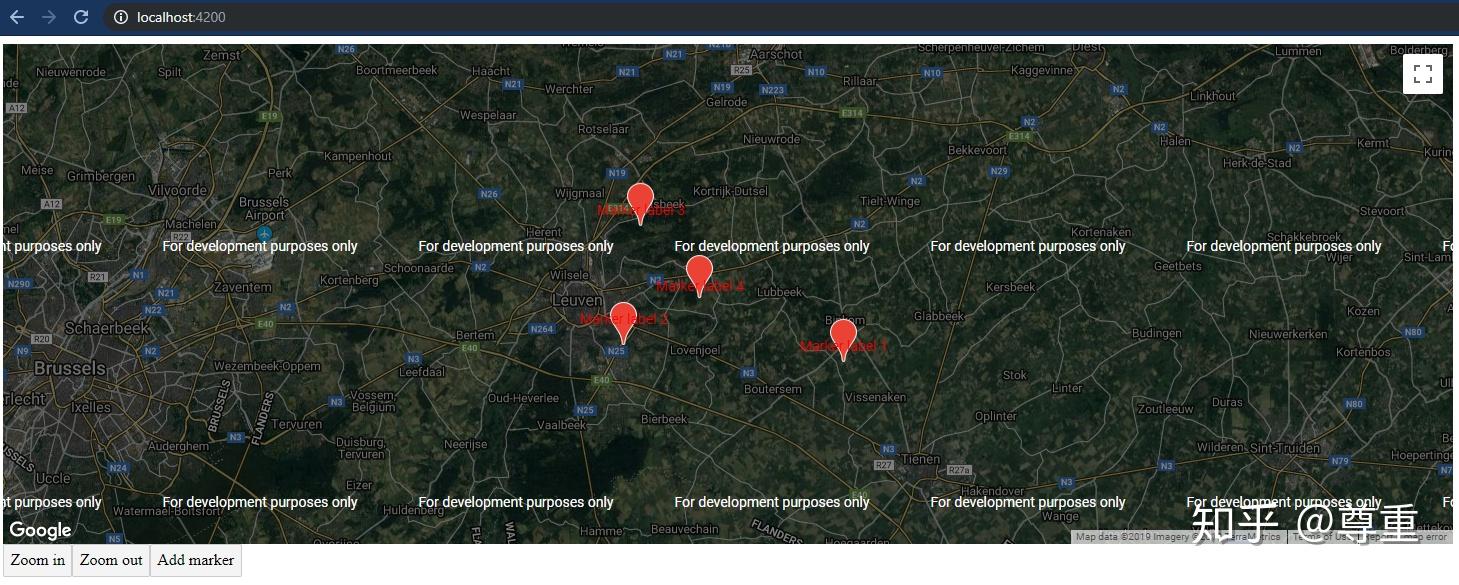 当地图就位后,就可以在地图上添加 marker 了.