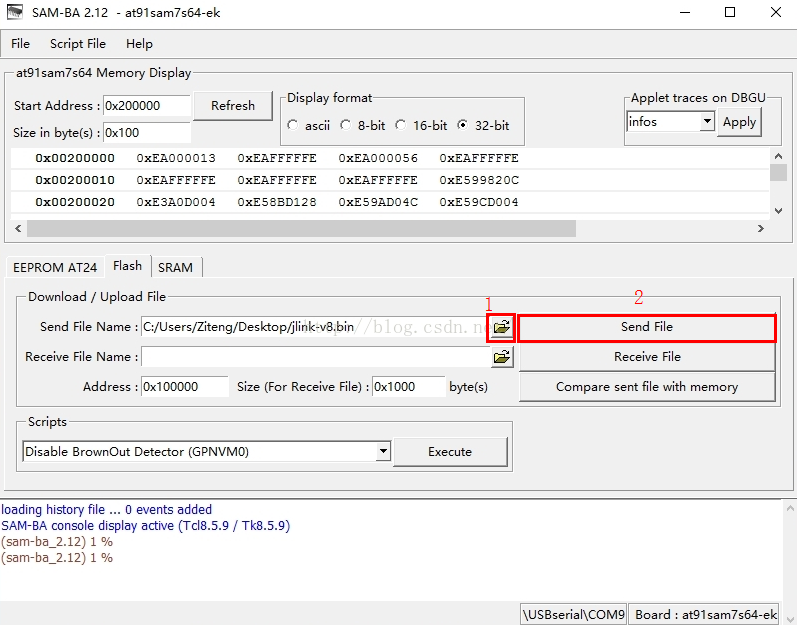 Win10 64 jlink v8 