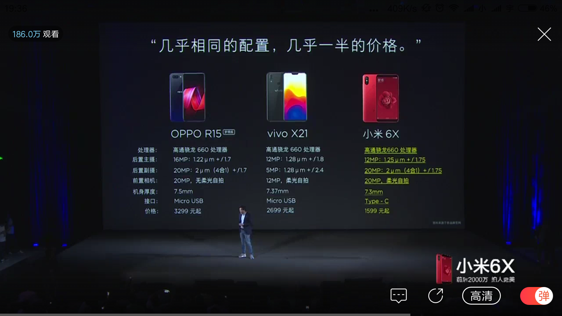 如何看待小米6x拿友商对比