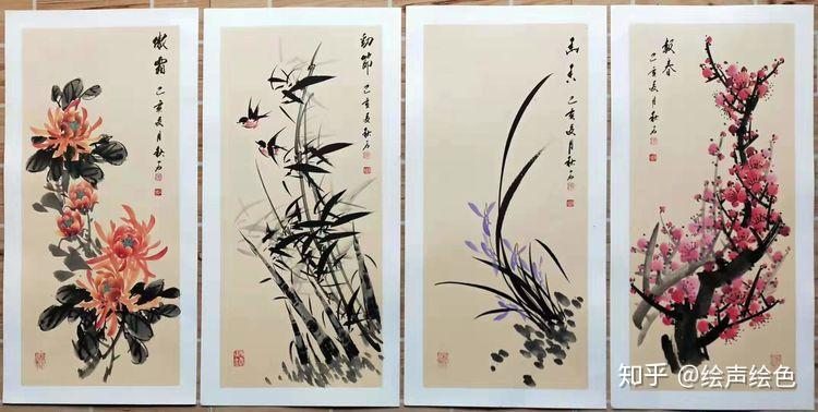 梅兰竹菊君子雅韵画家秋石作品鉴赏
