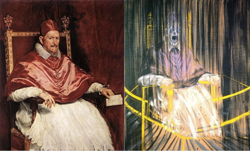 弗朗西斯培根,研究后韦拉斯克斯的画像教皇无辜x,1953年,油画,60 x 46