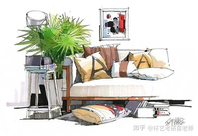 马克笔手绘效果图-写生精选200例(一) - 知乎