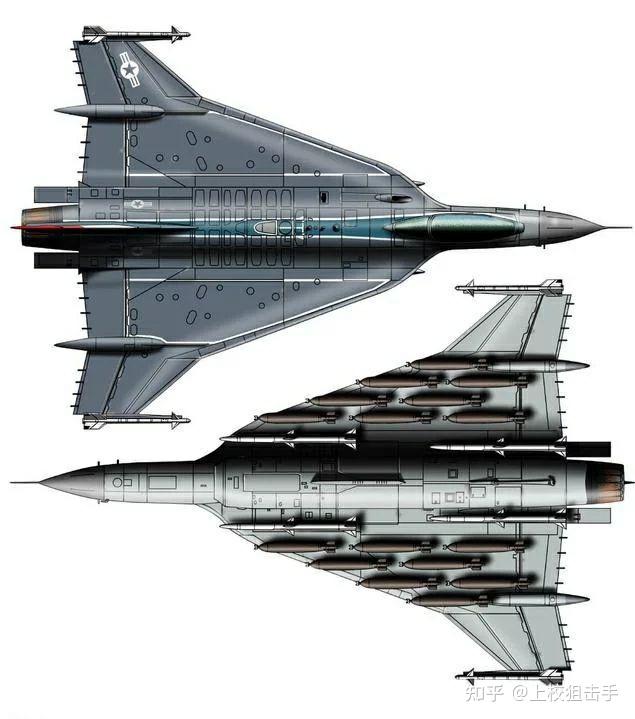 采用箭簇翼型,开发一种空重在10吨以下,内油在4吨以上的打击机(f16xl)