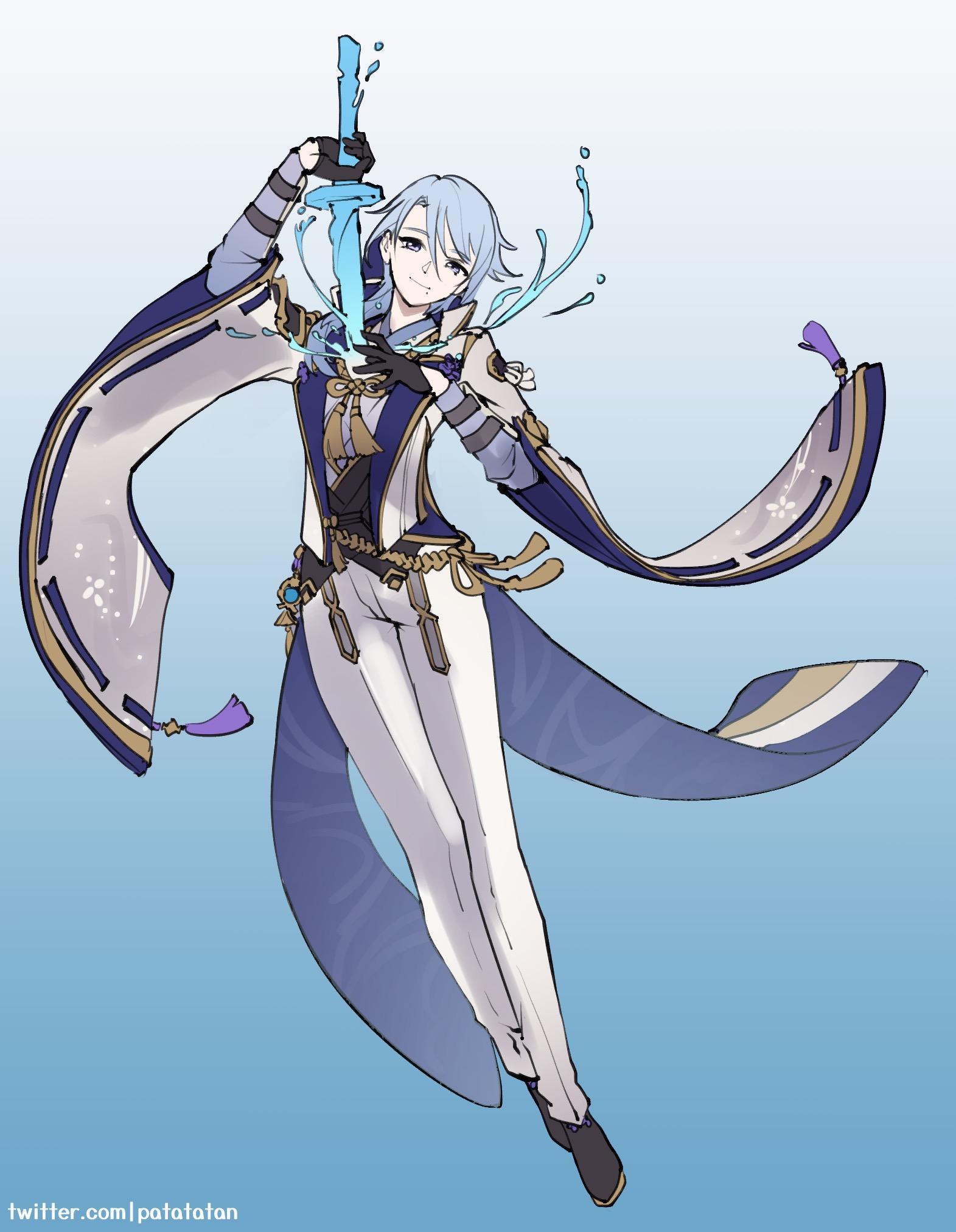 如何评价《原神》神里绫人的立绘? - 知乎