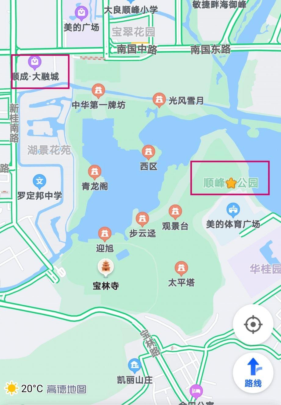 顺峰山公园地图简易图片