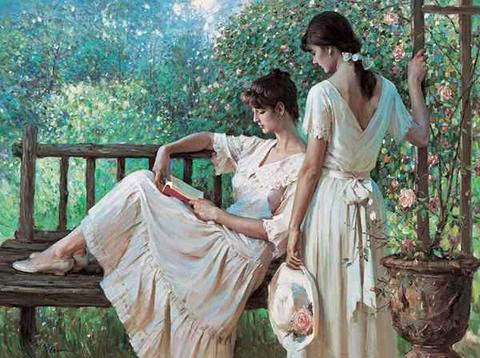 北大美女模仿的世界名画中有两个穿白色连衣裙的少女那副画的名称及