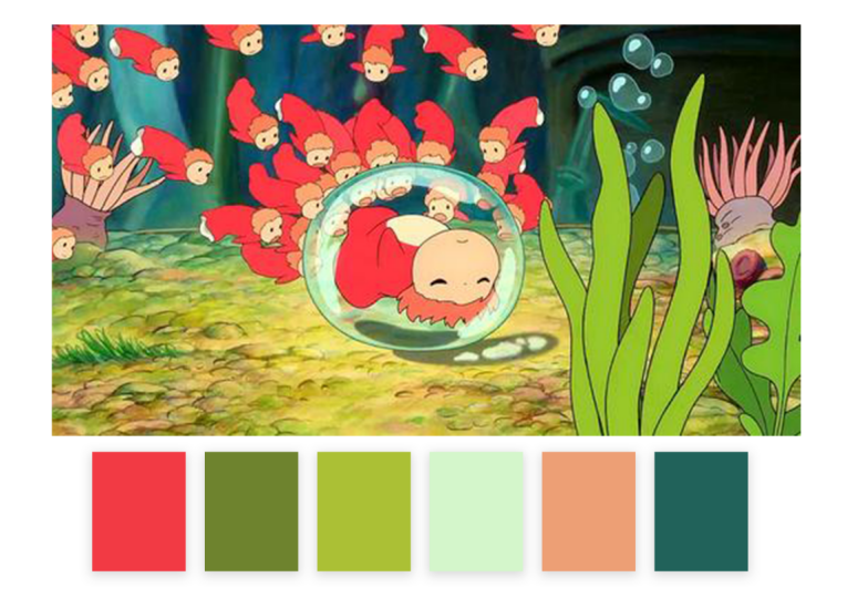 全网最全的配色风格色卡参考,中国风,莫兰迪,穆夏,宫崎骏,浮世绘配色!