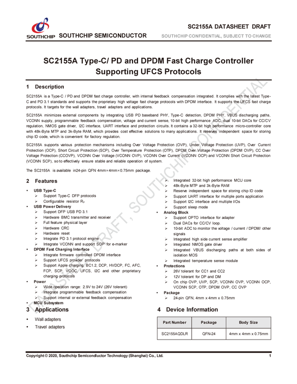 UFCS家族新成员，南芯科技推出两款融合快充芯片 - 知乎