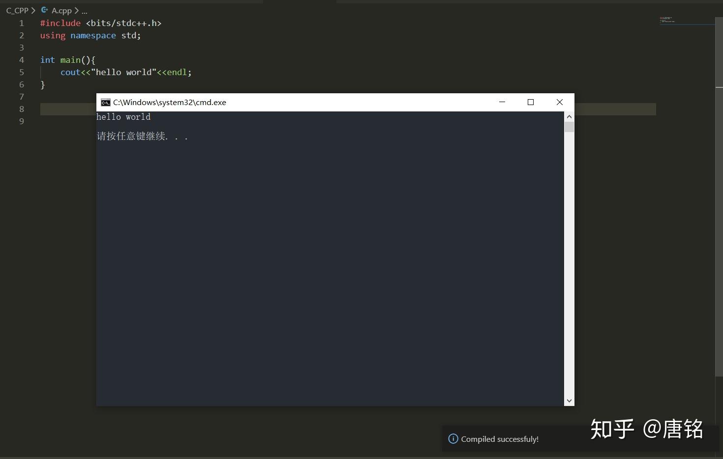Windows 10 vscode c c 