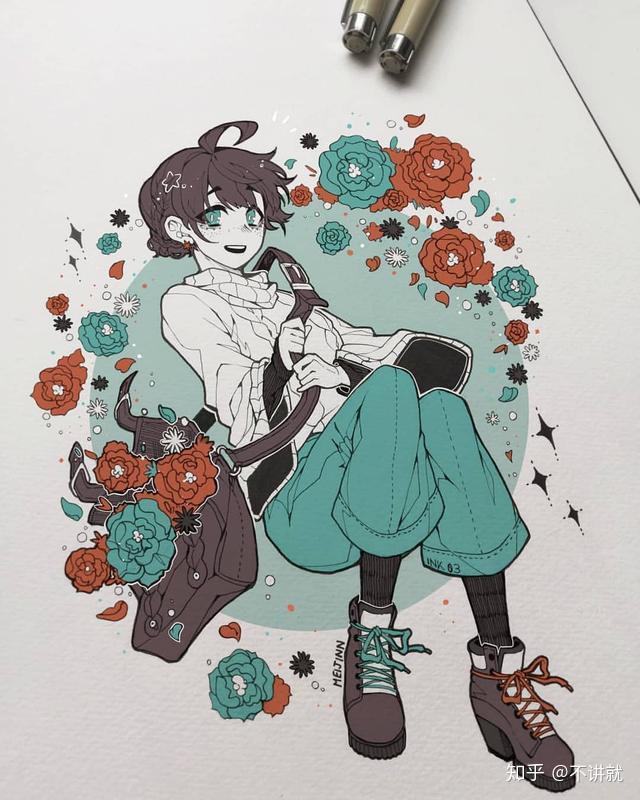画风治愈的二次元手绘人物插画