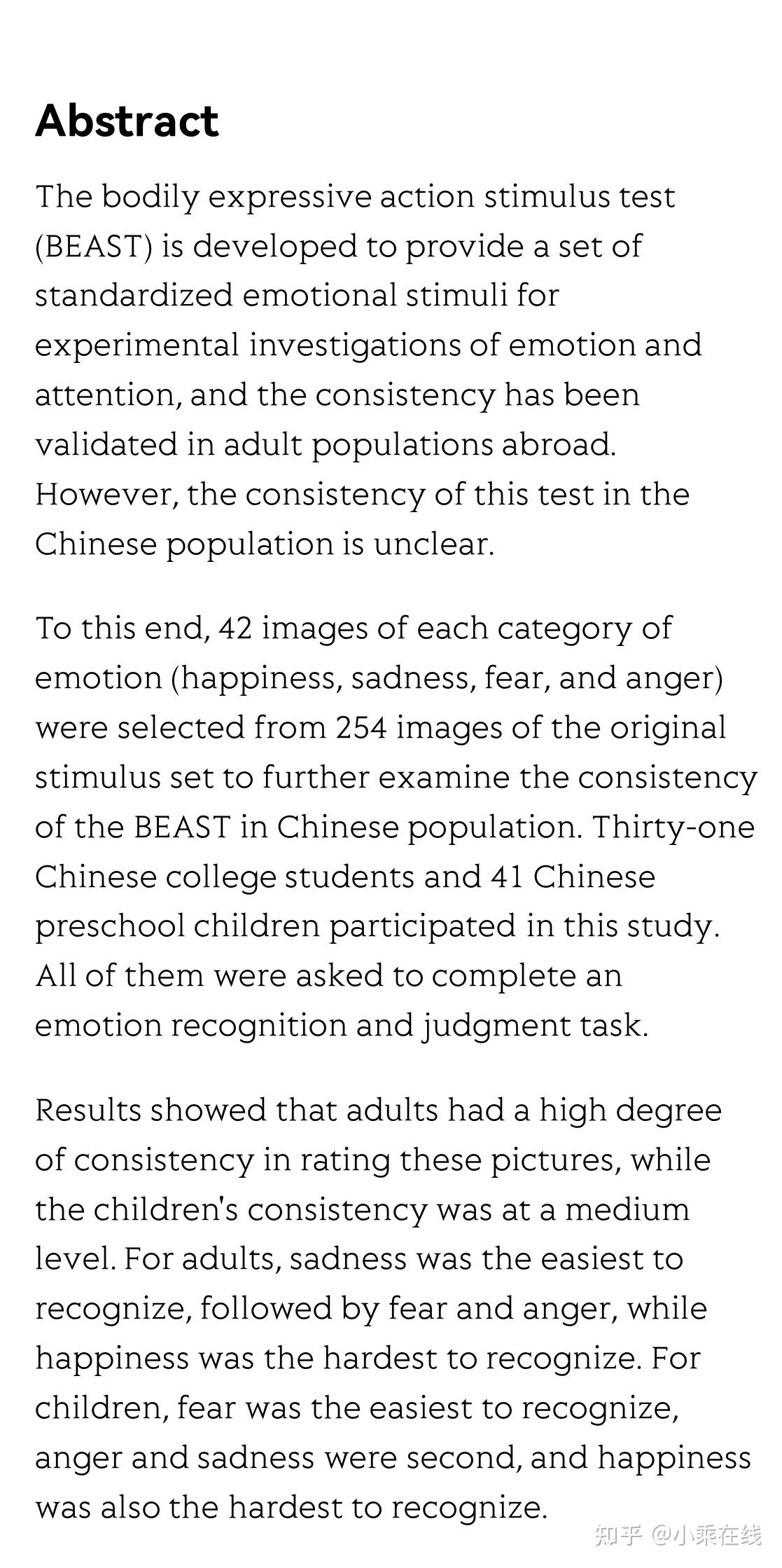 Validation of the bodily expressive action stimulus test among Chinese