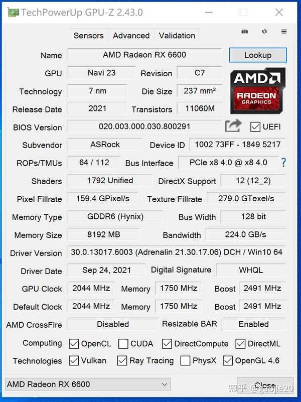 硬核解密AMD Navi23 XL芯片-ASRock Radeon RX 6600 Challenger D 8GB