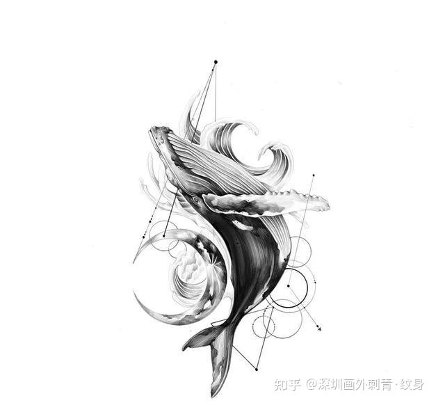纹身题材详解之·鲸鱼纹身(鲸鱼纹身的寓意/鲸鱼纹身图案) - 知乎