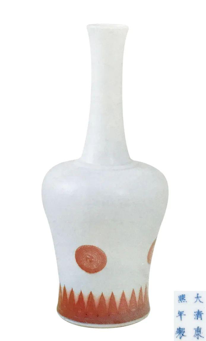 【高良】中国美術　大清康煕年製　釉裡紅龍紋　搖鈴尊　古玩　CSK2 釉里红摇铃尊