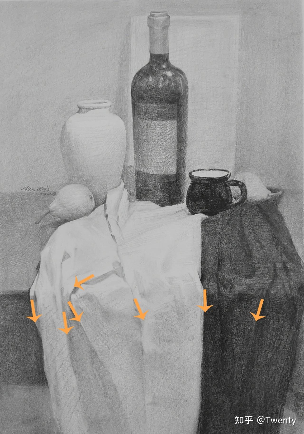 【素描静物衬布】还担心画不好衬布?关键的4点教会你! - 知乎