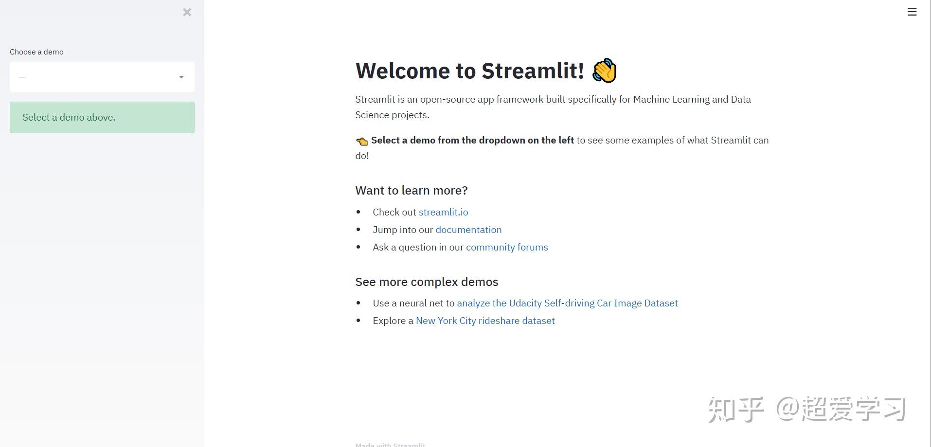 Streamlit web app 