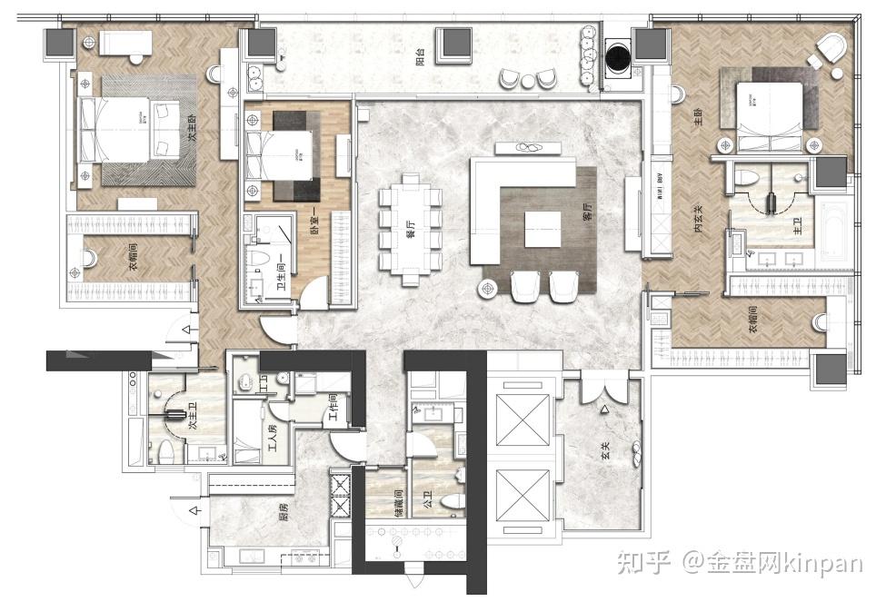 什么是横厅户型?推荐不同面积段的28个横厅户型案例