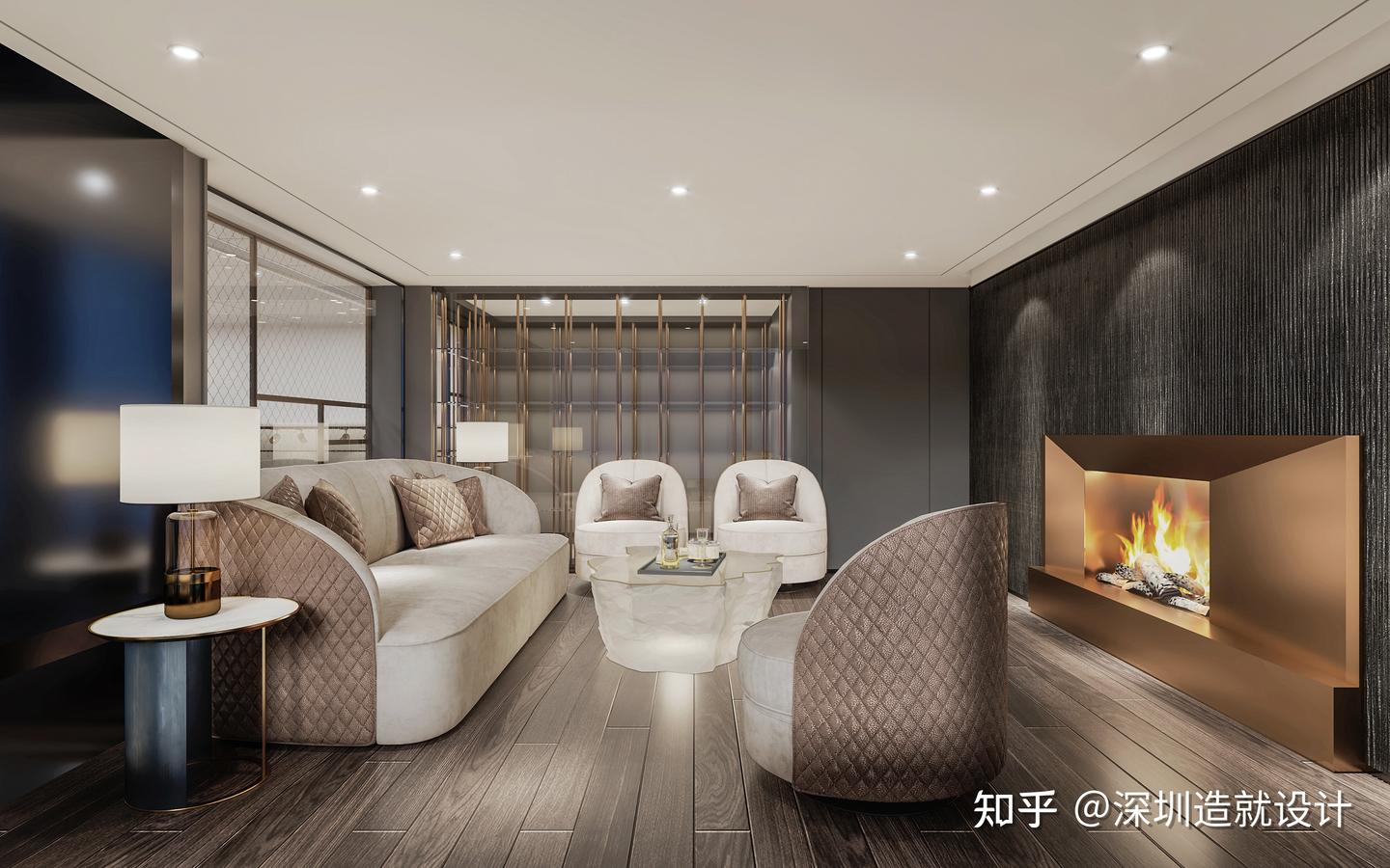 深圳设计丨黑金调性营造出氛围感空间 - 知乎