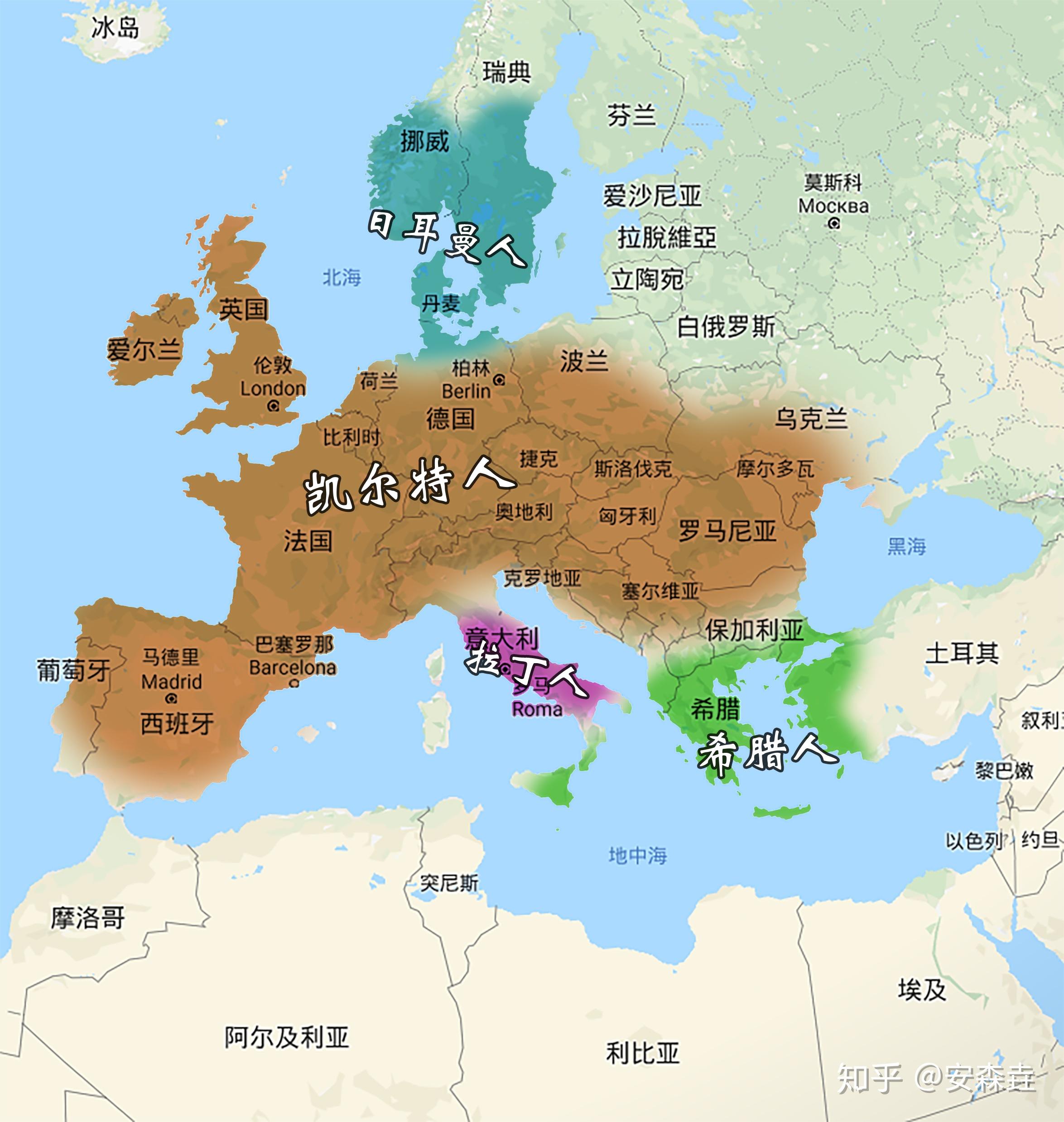 简单——绝大部分的欧洲土地上,曾分布的是一个叫做"凯尔特人"的族群