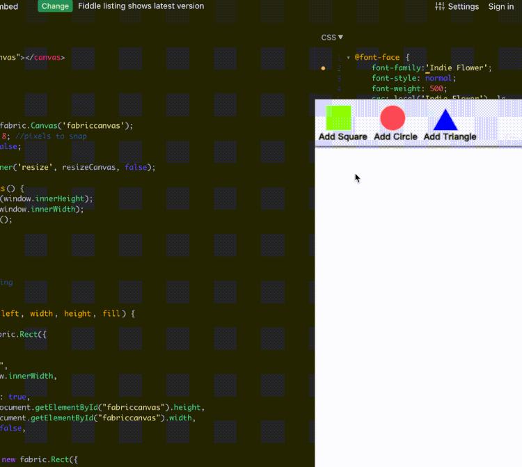 Canvas fabric js 