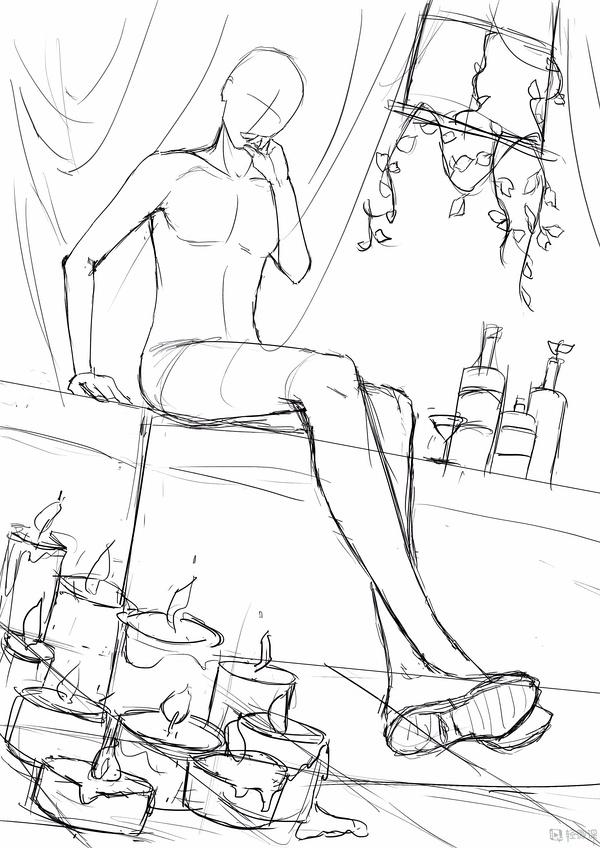 动漫草图及构图练习本子气息出现了