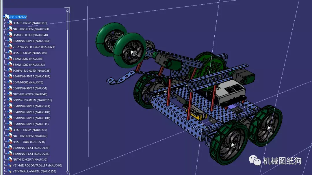 【机器人】vex robot 1998四轮机器人小车3d图纸 step格式 - 知乎