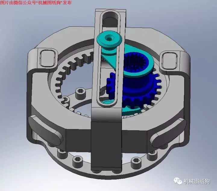 精巧机构旋转运动转直线运动机构3d模型图纸solidworks设计