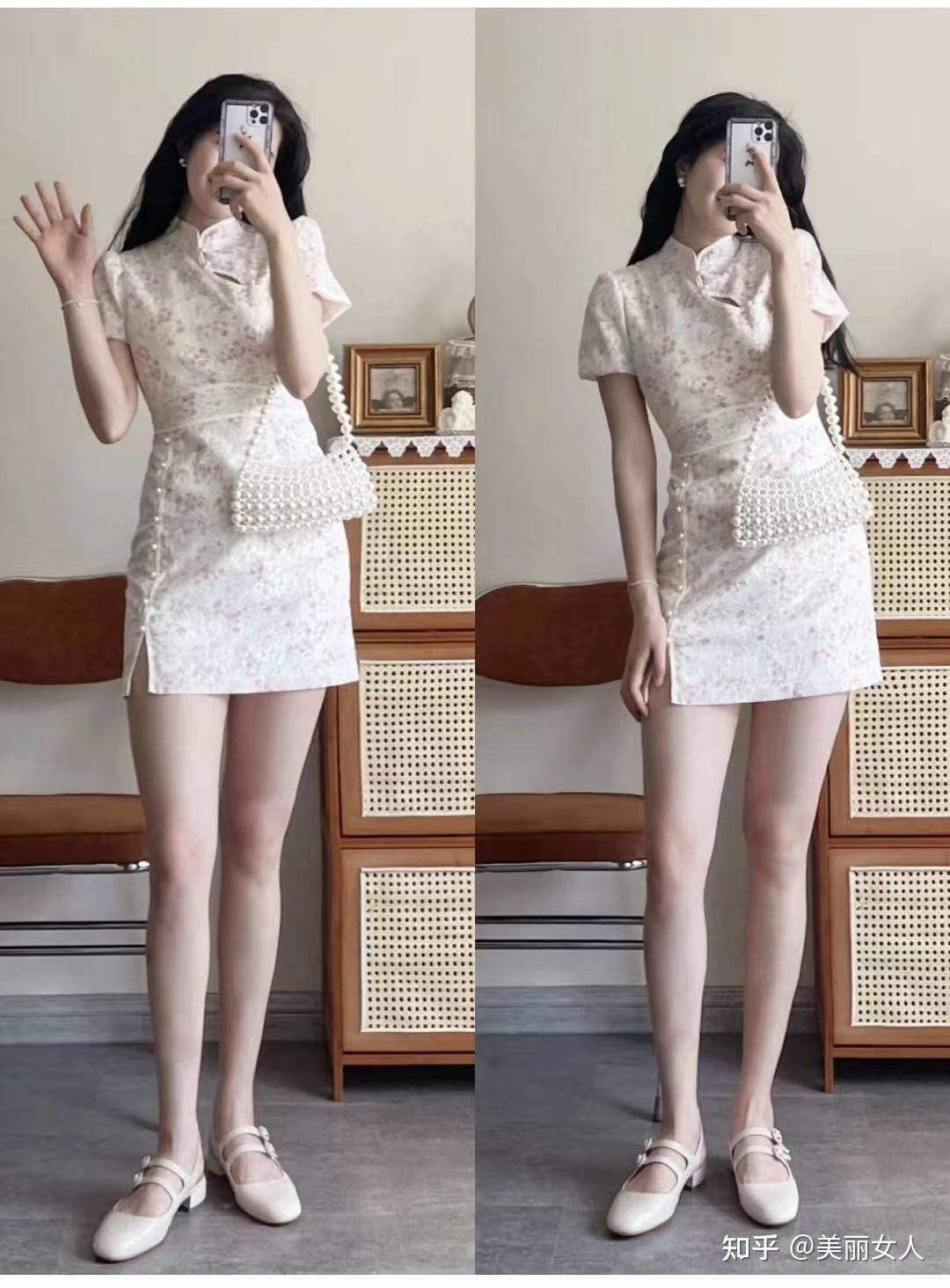 改良旗袍裙配什么鞋子好看中国风旗袍式连衣裙穿搭